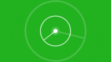 Creative Clock Style moving rings on green screen 