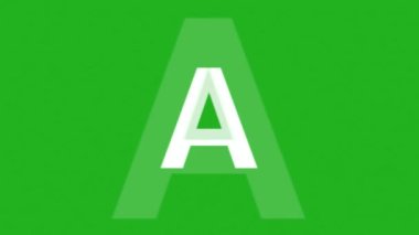 Changing Effect of Letter A on green screen 