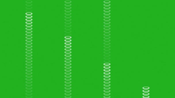 White Circular Rings Moving Vertical Bars Footage Green Screen — Wideo stockowe