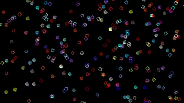 Цветные Кубики Падающие Черном Экране — стоковое видео