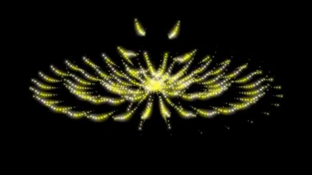 Virág Létre Arany Színű Köd Tetején Animált Kép Fekete Képernyőn — Stock videók