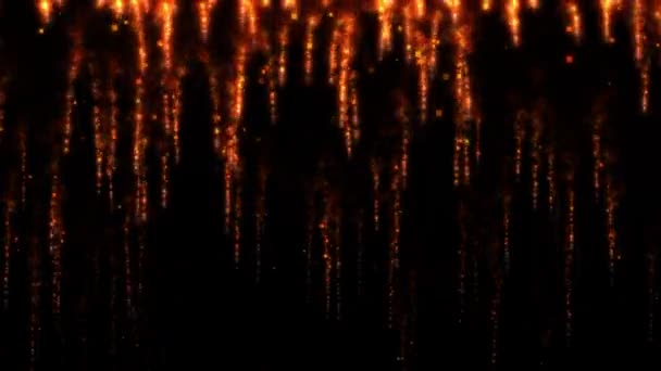 Red Hot Exploded Lava Falling Footage Animated Black Screen — Video Stock