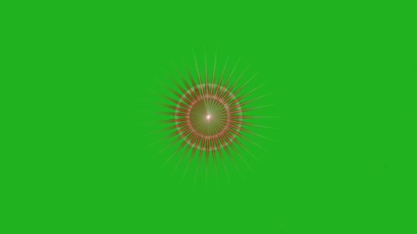 Estrela Cintilante Com Vários Raios Movendo Redor Estrela Tela Verde — Vídeo de Stock