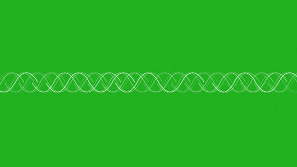 Спіральні Лінії Пульсують Зеленому Екрані Весняний Ефект — стокове відео