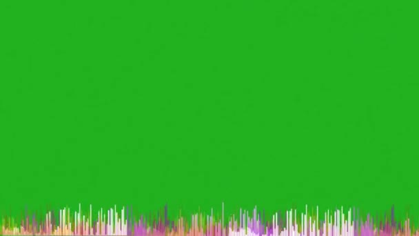 Pulsing Music Lines Green Screen Colored Effect — Stok Video