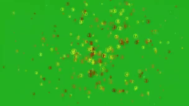 Extraktion Eingekreister Zahlen Aus Der Mitte Des Grünen Bildschirms — Stockvideo