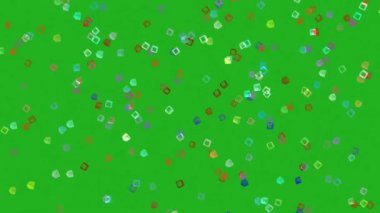 Yeşil Ekran Üzerine Üst Efektten Düşen Renkli Küpler 