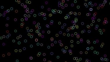 Üst Efektten Düşen Renkli Yüzükler Siyah Ekran Üzerine Canlandırılmış Olarak Kullanılabilir 