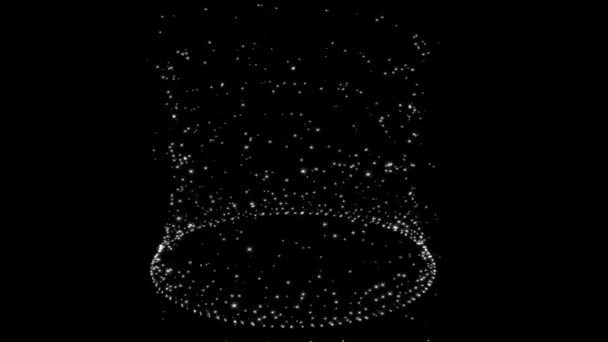 Fântâna Circulară Explorare Stelelor Care Deplasează Ecranul Negru — Videoclip de stoc