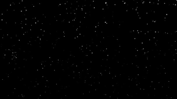 用黑屏上的新恒星进行动感移动的空间 — 图库视频影像