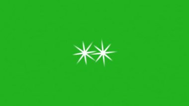 Yeşil Ekranda Dönen İki Parlak Yıldız 