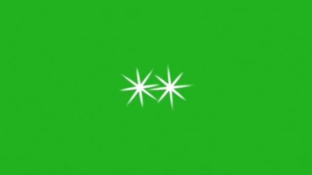 緑の画面で回転する2つの輝く星 — ストック動画