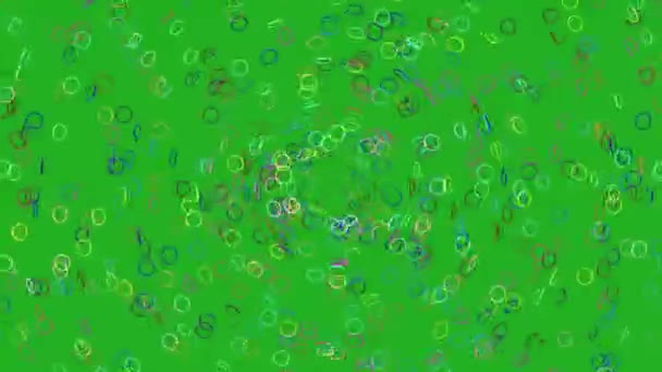 緑の画面でカラフルなリングの抽出背景 — ストック動画