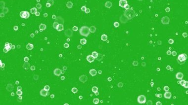 Yeşil ekran arka planında beyaz yıldızların ve kuyruklu yıldızların canlandırılması 