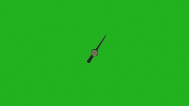 Animovaný Rotační Ukazatel Tlakoměru Zelené Obrazovce — Stock video