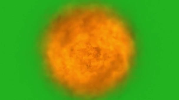 Έκρηξη Της Φωτιάς Επίδραση Μπάλα Στην Πράσινη Οθόνη — Αρχείο Βίντεο