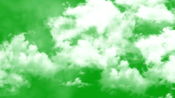 Kalın Beyaz Temizleme Hareket Eden Bulutlar Yeşil Ekran Üzerinde Etkisi — Stok video