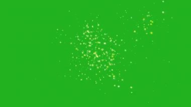 Yeşil arkaplanda Parlak Yıldızlar Kümesi Canlandırıldı 
