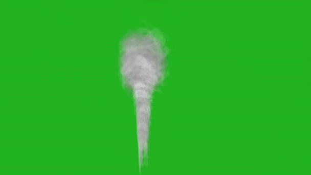 Gruby Dym Wydobywający Się Komina Kształcie Stożka Zielonym Tle Ekranu — Wideo stockowe