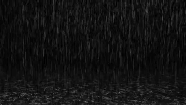 Zware Regenval Spatten Water — Stockvideo