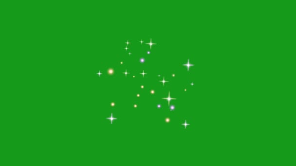 Clignotement Des Étoiles Des Lumières Bokeh Sur Fond Écran Vert — Video