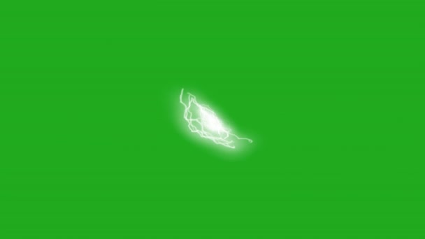 绿色屏幕背景下闪电雷击的影响 — 图库视频影像