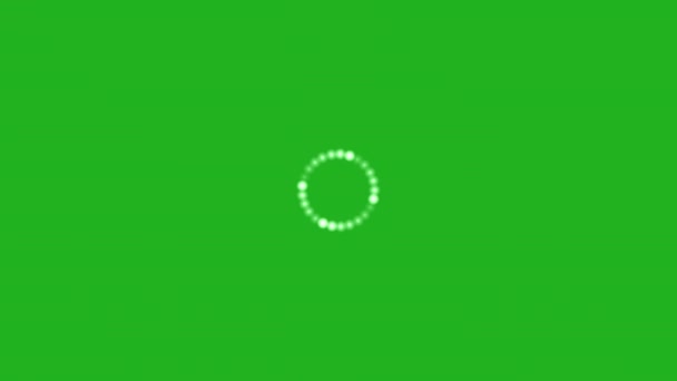 グリーンスクリーンの背景に円形の点によるローディング効果 — ストック動画