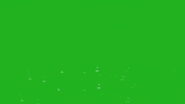 Эффект Брызг Воде Дождя Зеленом Фоне Экрана — стоковое видео