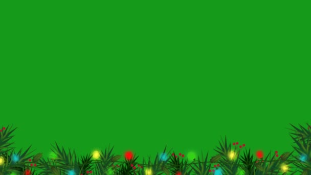Kerst Feestelijk Frame Met Bodem Decoraties Snoep Sterren Lichten Met — Stockvideo