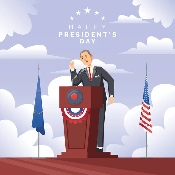 President Day People Speech Cloud Background Podium Stage Background Illustration — Stockový vektor