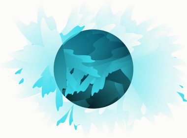 Mavi arka planı olan bir küre. vektör illüstrasyonu.