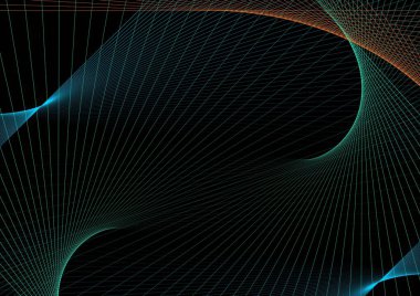 Üç boyutlu soyut arkaplan. Neon ışıkları. Neon hatları. 3 boyutlu illüstrasyon. 3d illüstrasyon