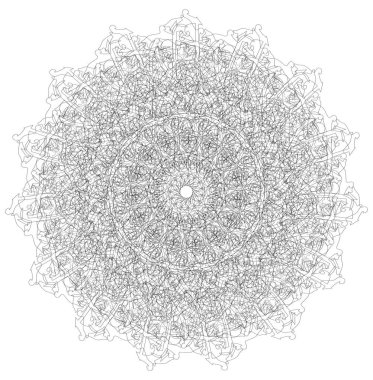 Vektör mandala. Yuvarlak süs. Elle çizilmiş doğu süsü