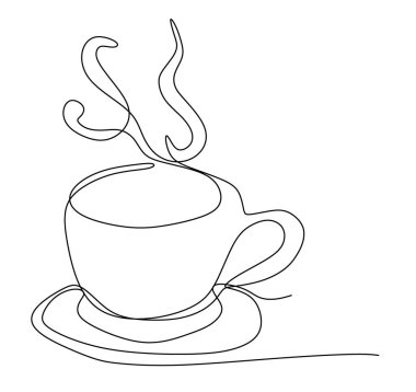 Kahve fincanının kesintisiz çizimi