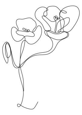 Kadın yüzünün en az bir şekilde çizildiği bir çizgi. Minimalist güzellik portresi. minimalizm, çizgi sanatı.