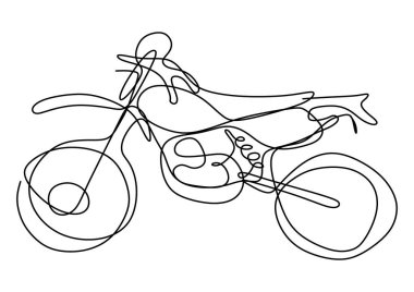 Beyaz arka planı olan bir bisikletin sürekli çizimi, vektör illüstrasyonuName