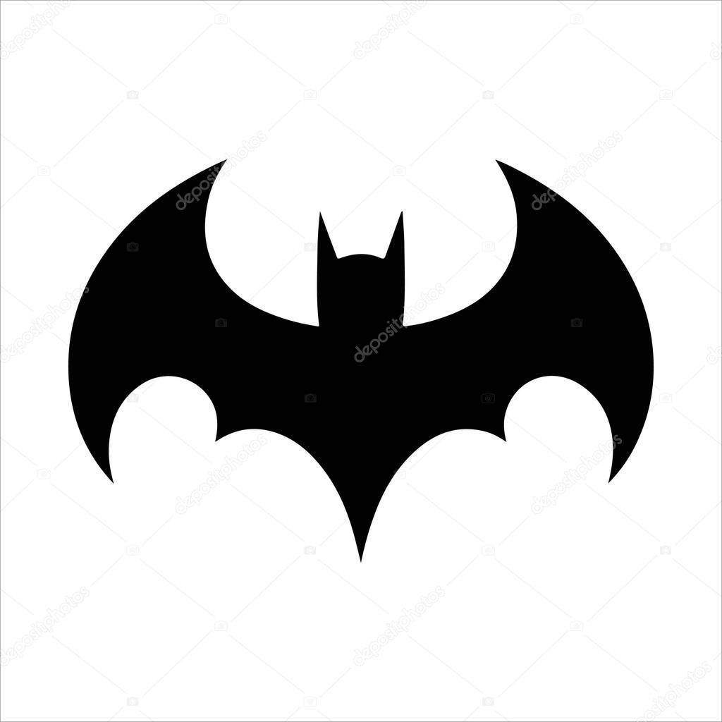 Bat animal silhouette on white background. Bat icon sign vector illustration design.