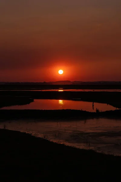 stock image sunset over the lake, End of the afternoon, Nature, Landscape, selective focus