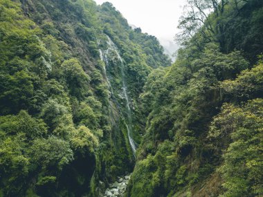 Nepal 'de şelale, en iyi şelale, Annapurna' da şelale.