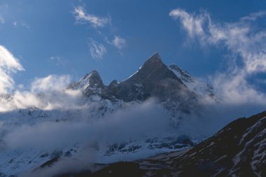 Nepal 'deki Dağ, Annapurna Saha Kampı, Machapuchare Dağı, Annapurna Trekking, Nepal' de Seyahat, Nepal 'in Güzelliği