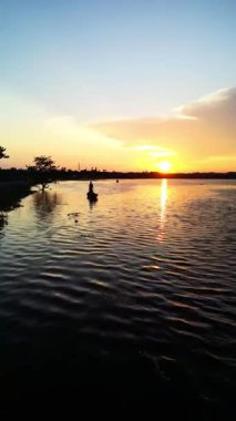 Golden hour aerial landscape at Hakaluki Haor