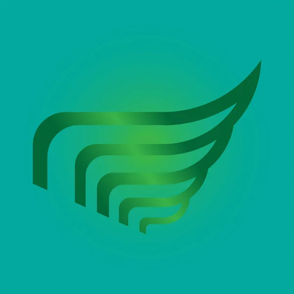 Logo Wektora Ptaka Izolowane Zielonym Tle — Zdjęcie stockowe