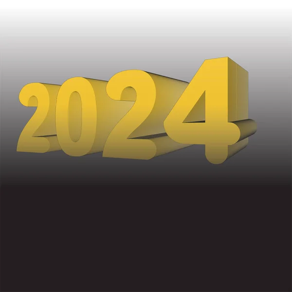 새로운 2024 배경에 숫자와 황금빛 있습니다 일러스트 — 스톡 사진