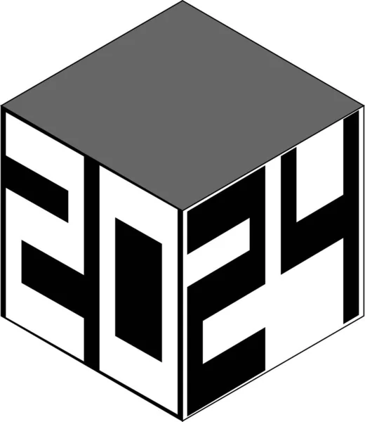 Illustrazione Del Testo 2024 Cubo — Foto Stock