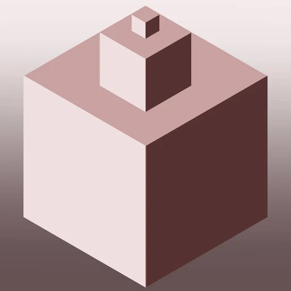 Ilustração Isométrica Cubo Forma Geométrica Isolada Sobre Fundo Branco — Fotografia de Stock