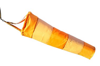 Canlı, izole bir PNG görüntüsü. Parlak turuncu bir rüzgarlık içeriyor. Bu görsel, havacılık, meteoroloji ve açık hava aktiviteleriyle ilgili konular için mükemmeldir.