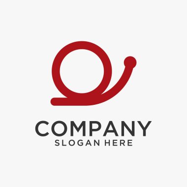 Basit çizgi salyangoz logosu tasarımı