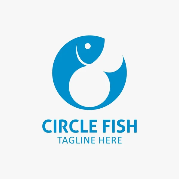 Çember Balık Logosu Tasarımı — Stok Vektör