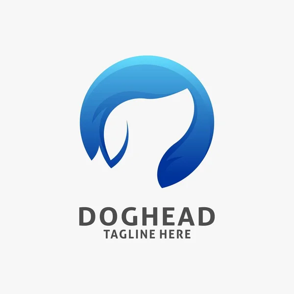 Dog Head Logo Design Circle Shape — Image vectorielle