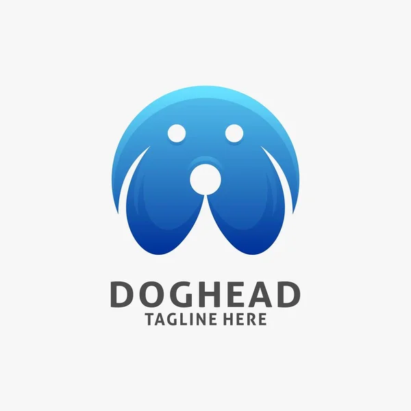 Köpek Kafası Logosu Daire Şeklinde Tasarlandı — Stok Vektör
